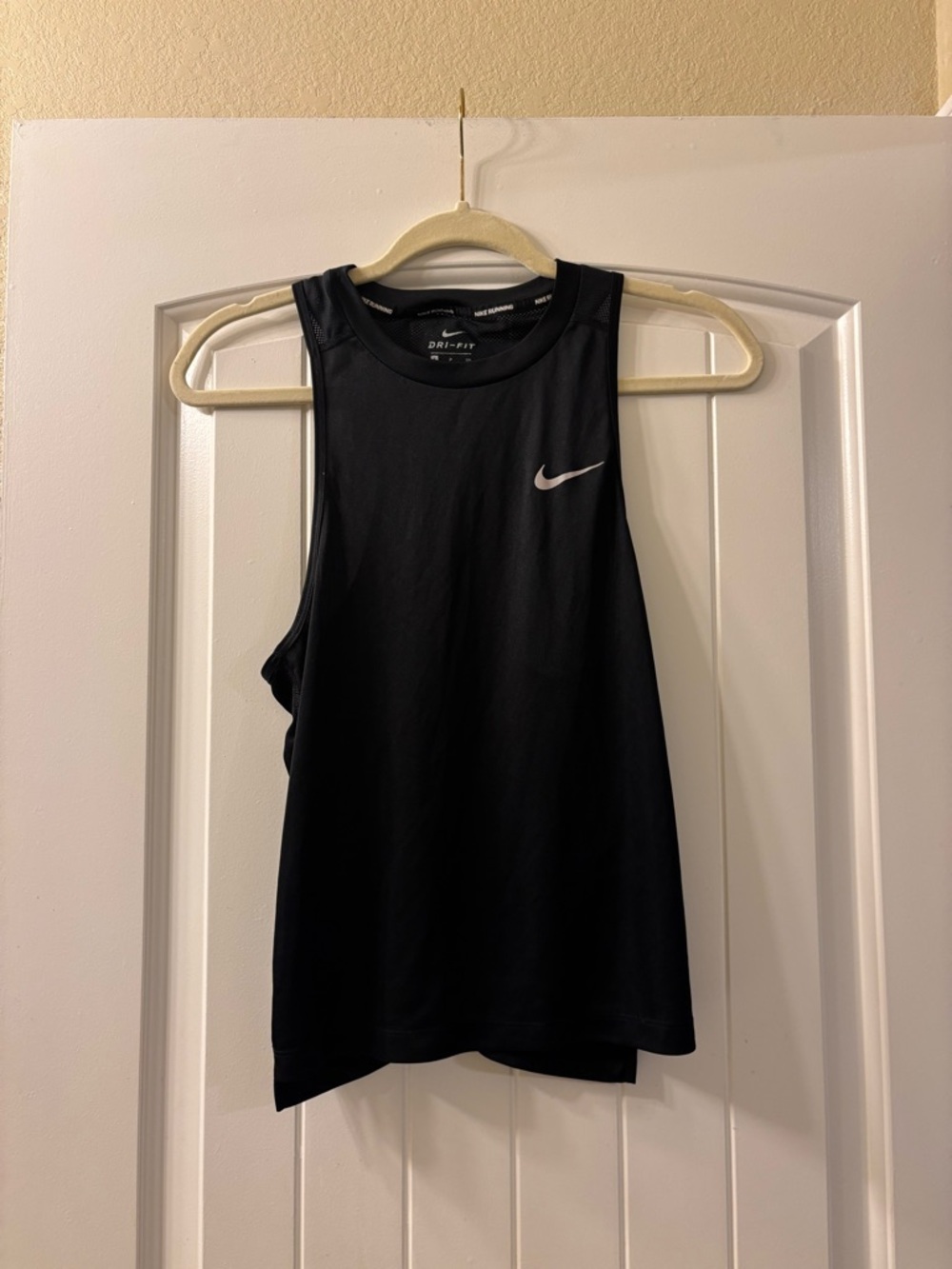 Nike Women's Black Dri-FIT Performance Tank with Silver Swoosh